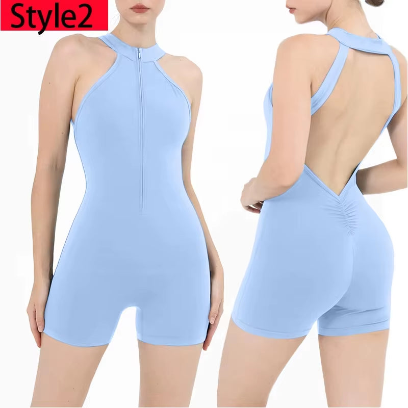 Elevate Your Workout with Our Stylish Scrunch Gym Jumpsuit - Women's Fitness Suit for Yoga, Running, and More!