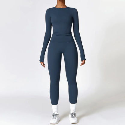 Seamless Yoga Set for Women - 2-Piece Sportswear Collection Including Sports Bra and Leggings for Fitness and Gym Activities