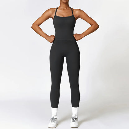 Seamless Yoga Set for Women - 2-Piece Sportswear Collection Including Sports Bra and Leggings for Fitness and Gym Activities