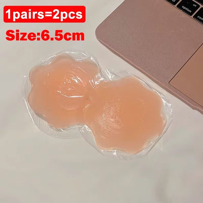 Experience Ultimate Comfort with 2PCS Reusable Silicone Nipple Covers - Invisible Breast Pasties for Women