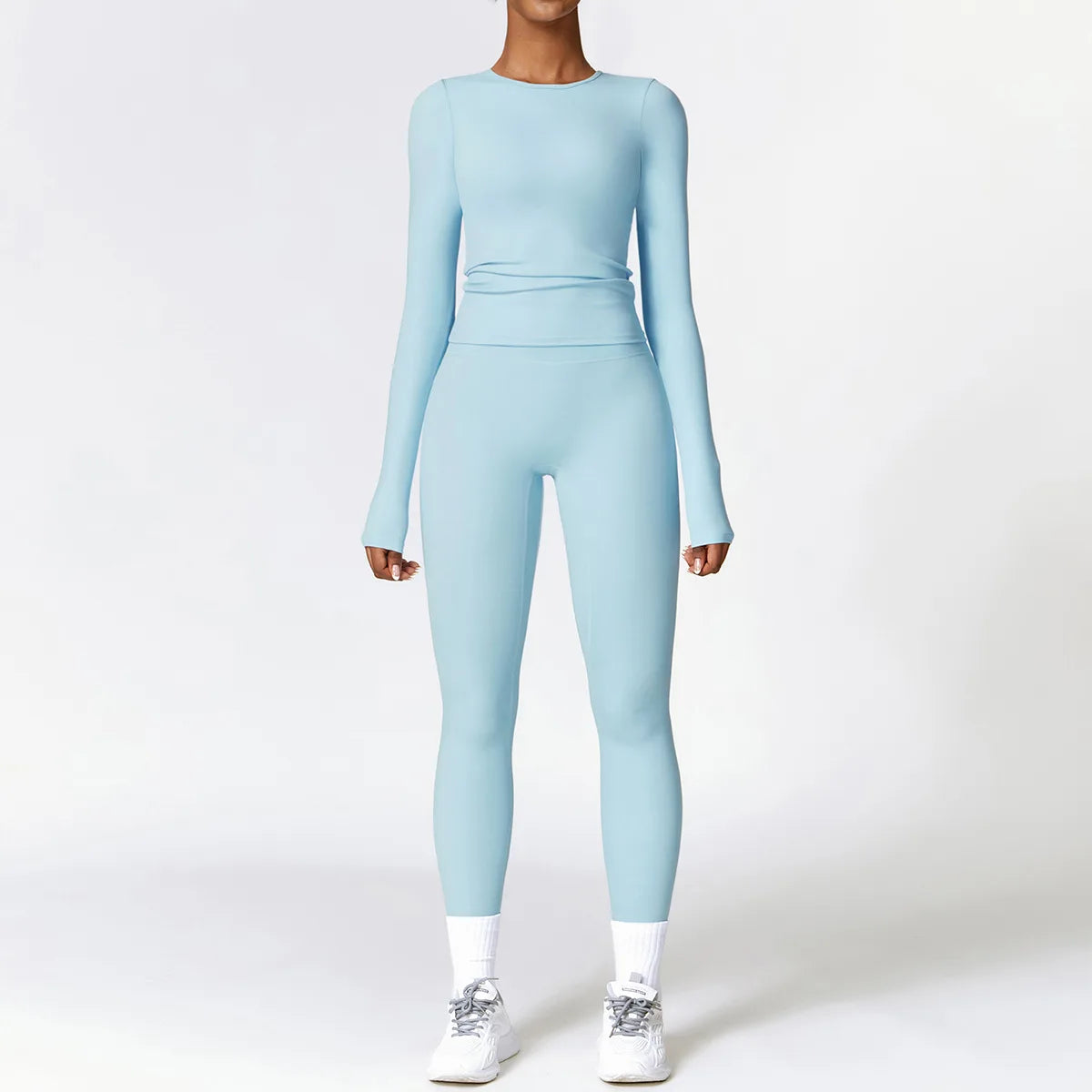 Seamless Yoga Set for Women - 2-Piece Sportswear Collection Including Sports Bra and Leggings for Fitness and Gym Activities