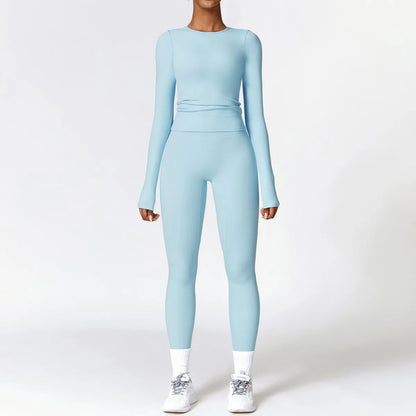 Seamless Yoga Set for Women - 2-Piece Sportswear Collection Including Sports Bra and Leggings for Fitness and Gym Activities