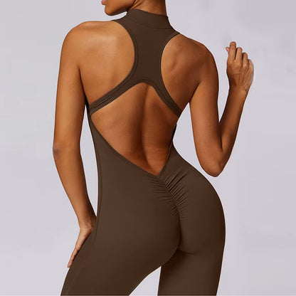 Elevate Your Workout with Our Stylish Scrunch Gym Jumpsuit - Women's Fitness Suit for Yoga, Running, and More!