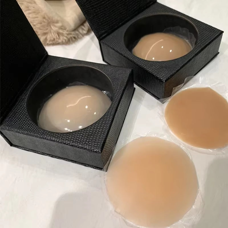 Experience Ultimate Comfort with 2PCS Reusable Silicone Nipple Covers - Invisible Breast Pasties for Women