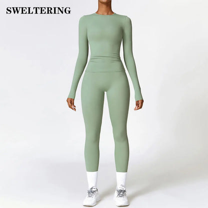 Seamless Yoga Set for Women - 2-Piece Sportswear Collection Including Sports Bra and Leggings for Fitness and Gym Activities