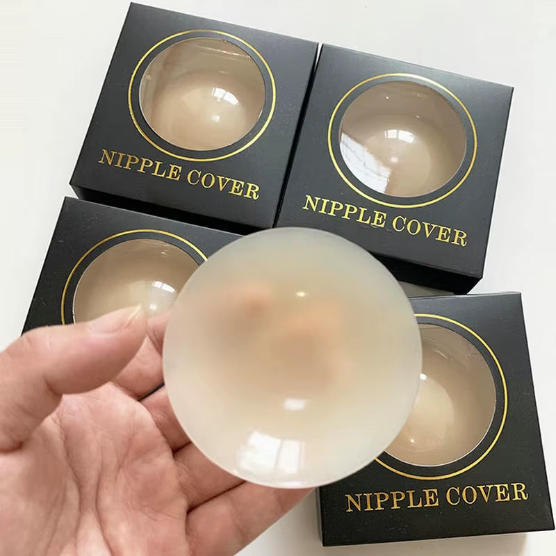 Experience Ultimate Comfort with 2PCS Reusable Silicone Nipple Covers - Invisible Breast Pasties for Women