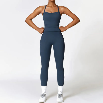 Seamless Yoga Set for Women - 2-Piece Sportswear Collection Including Sports Bra and Leggings for Fitness and Gym Activities