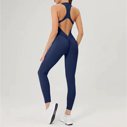 Elevate Your Workout with Our Stylish Scrunch Gym Jumpsuit - Women's Fitness Suit for Yoga, Running, and More!