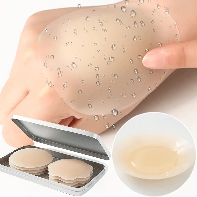 Experience Ultimate Comfort with 2PCS Reusable Silicone Nipple Covers - Invisible Breast Pasties for Women