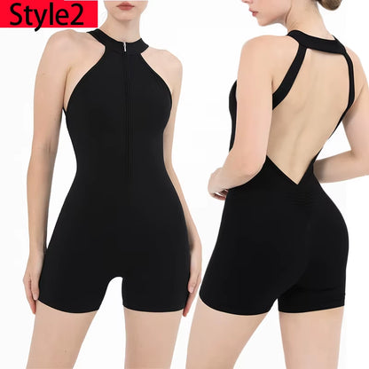 Elevate Your Workout with Our Stylish Scrunch Gym Jumpsuit - Women's Fitness Suit for Yoga, Running, and More!
