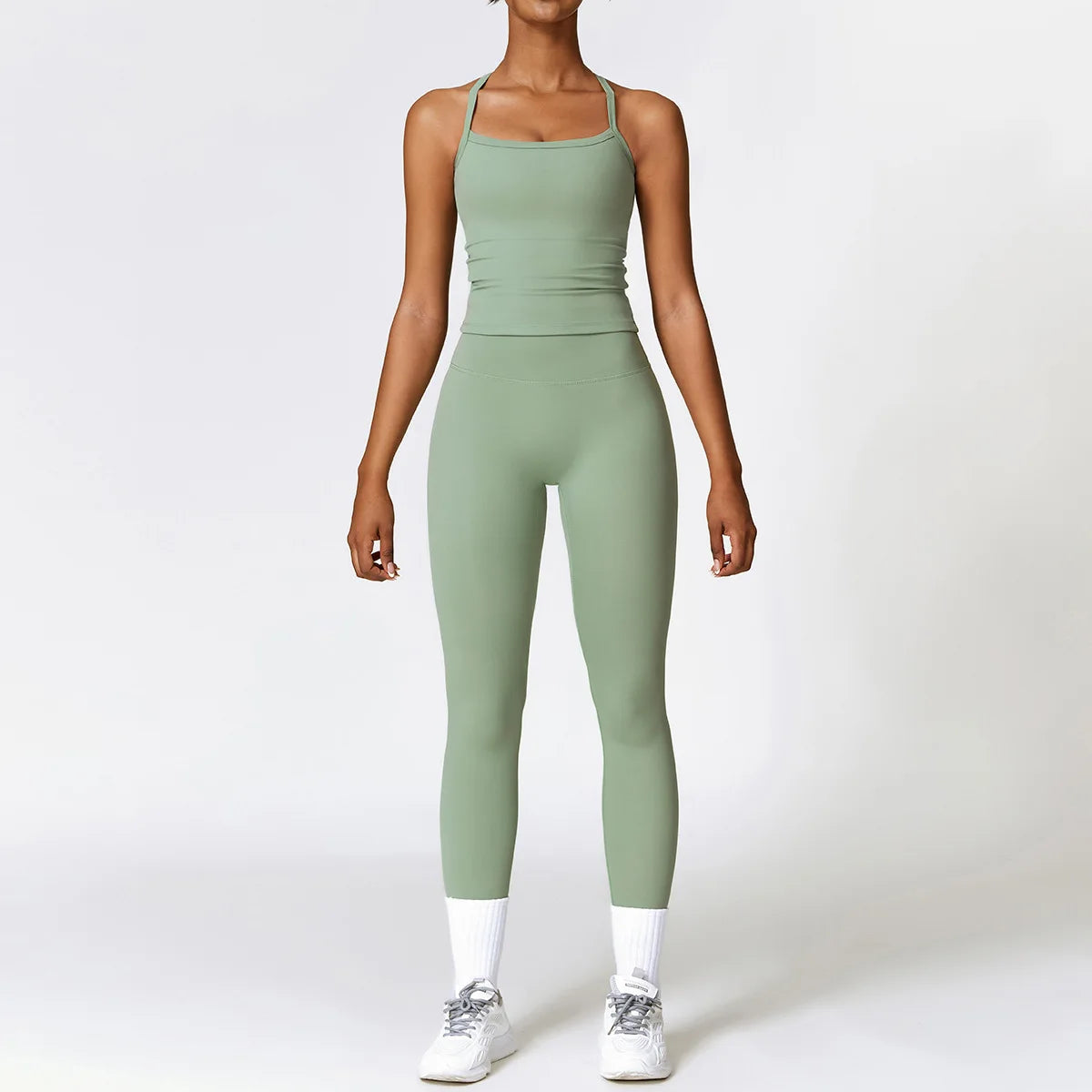 Seamless Yoga Set for Women - 2-Piece Sportswear Collection Including Sports Bra and Leggings for Fitness and Gym Activities
