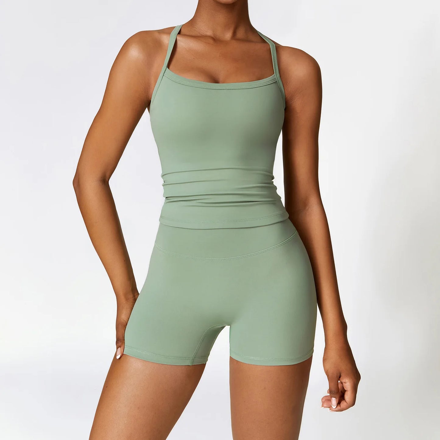 Seamless Yoga Set for Women - 2-Piece Sportswear Collection Including Sports Bra and Leggings for Fitness and Gym Activities