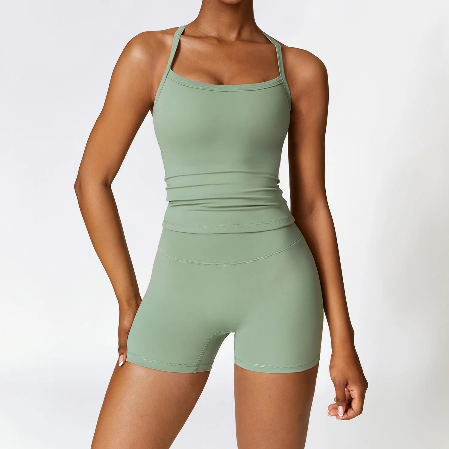 Seamless Yoga Set for Women - 2-Piece Sportswear Collection Including Sports Bra and Leggings for Fitness and Gym Activities