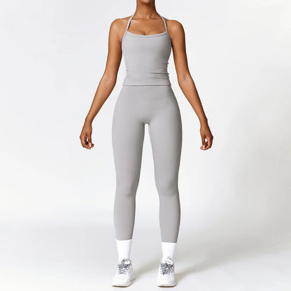 Seamless Yoga Set for Women - 2-Piece Sportswear Collection Including Sports Bra and Leggings for Fitness and Gym Activities