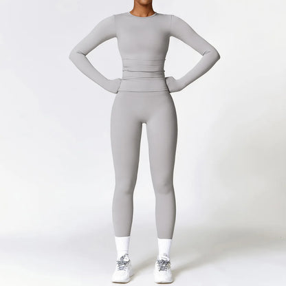 Seamless Yoga Set for Women - 2-Piece Sportswear Collection Including Sports Bra and Leggings for Fitness and Gym Activities