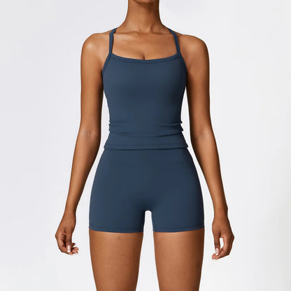 Seamless Yoga Set for Women - 2-Piece Sportswear Collection Including Sports Bra and Leggings for Fitness and Gym Activities