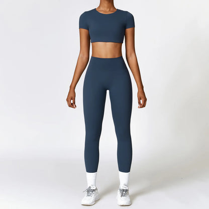 Seamless Yoga Set for Women - 2-Piece Sportswear Collection Including Sports Bra and Leggings for Fitness and Gym Activities