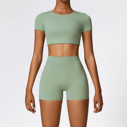 Seamless Yoga Set for Women - 2-Piece Sportswear Collection Including Sports Bra and Leggings for Fitness and Gym Activities